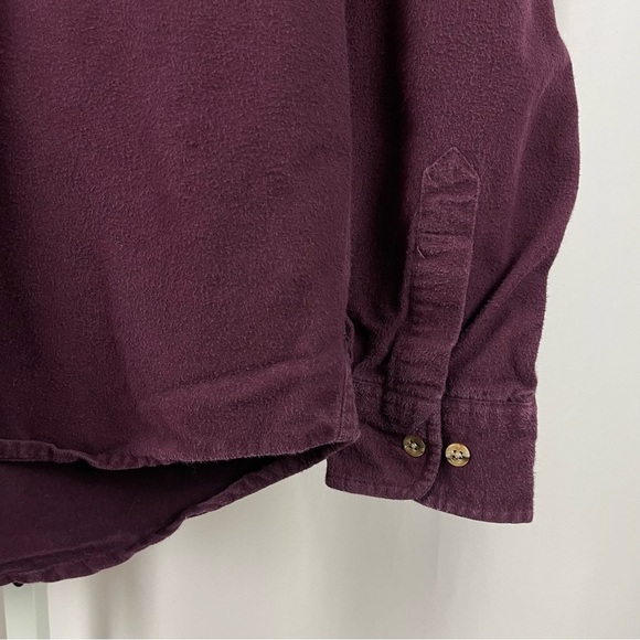 Williams Bay Large Tall Red Flannel Shacket Sweater Jacket Button Up Shirt Chore - Picture 3 of 6